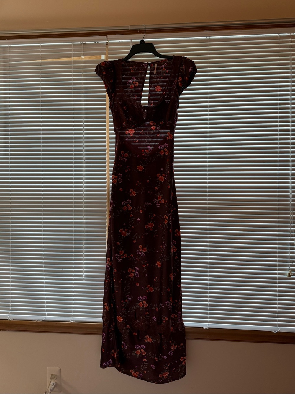 Women's Free People Burgundy Floral Maxi Dress